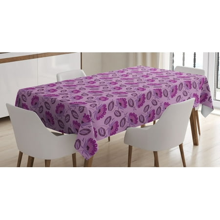 

Purple Tablecloth Floral Composition Damask Inspired Illustration of Nature Victorian Rectangular Table Cover for Dining Room Kitchen 60 X 84 Inches Purple Lilac Dark Purple by Ambesonne