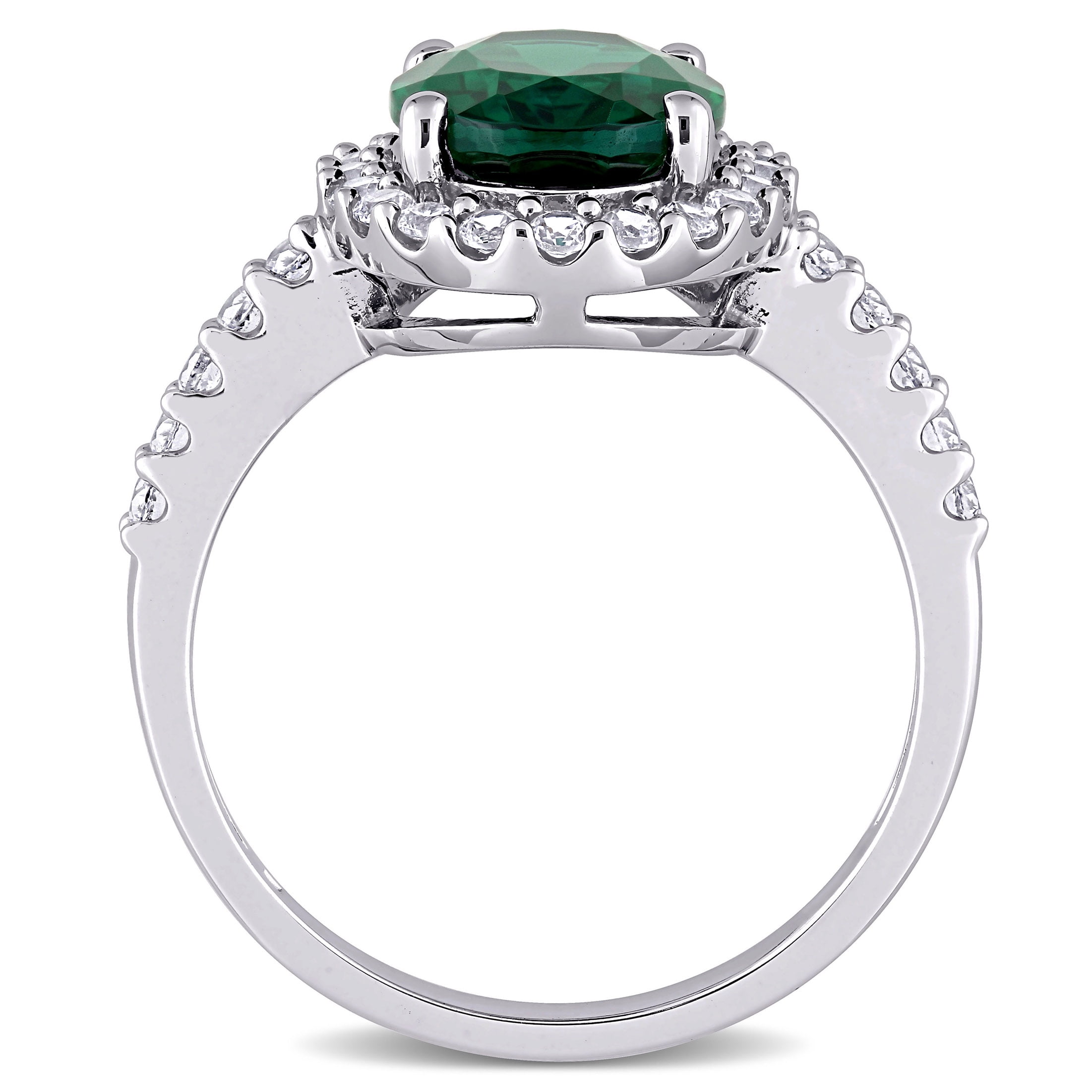 Everly Women's Created Sapphire and Created Emerald 10k White Gold Ring