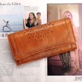 thumbnail image 2 of Womens Wallets Rfid Blocking Leather Clutch Long Wallet for Women Card Holder Phone Organizer Ladies Travel Purse Hollow Out Sunflower Design Gift, 2 of 5