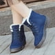 thumbnail image 5 of Botas de nieve OAVQHLG3B para mujer, botas de nieve de tacón plano para otoño e invierno, botas cortas de algodón para mujer, tallas grandes, 5 of 8