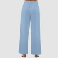 thumbnail image 5 of Mepaouo Women's Wide Leg Striped Pants Casual Drawstring Elastic Low Rise Pajama Pants(Blue,2XL), 5 of 7