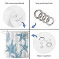 thumbnail image 3 of Coastal Starfish Shower Curtain Set - 48" x 72" Washable Bathtub Curtain with 12 Hooks, 0cean Nautical Coral Seagrass Nature Waterproof Fabric Stall Shower Curtains for Bathroom/Bathtub Décor, 3 of 6