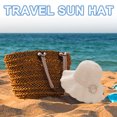 thumbnail image 4 of Sombrero de pescador con borde ondulado para mujer, gorro de pescador con borde ondulado de 56-58cm de circunferencia, gorro de sol hueco de punto con flores, gorro de lavabo plegable y transpirable, 4 of 5