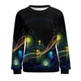 thumbnail image 7 of Simple Golden Ripple Womens Casual Crewneck Sweatshirt Long Sleeve Tops Cute Pullover Loose Fit, 7 of 7