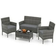 thumbnail image 1 of Gymax Set of 4 Furniture Set w/ Washable Cushions & Tempered Glass Coffee Table Patio, 1 of 7