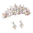 thumbnail image 4 of Corona de tiara Tiaras Corona de princesa para novia Corona de princesa de cuento de hadas para mujer Estilo A y pendientes, 4 of 9