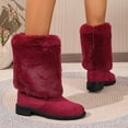 thumbnail image 5 of Work Boots for Women Christmas Thick Heel Pointed Toe Mid Calf Boots Shoes Women's Ankle Boots & Booties, 5 of 5