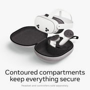 Meta Quest Compact Carrying Case — Works with Meta Quest 3/3S — Refreshed Compact Design — Fits Quest 3/3S, Touch Plus Controller, Active Straps, Charging Cable, and Adapter