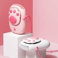thumbnail image 4 of Bonito ventilador de cuello colgante con forma de pata de gato, enfriador pequeño portátil de mano con carga USB Ormromra LRWJ799-2, 4 of 6