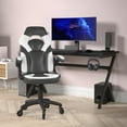 thumbnail image 2 of Flash Furniture X10 Faux Leather High Back Gaming Chair with Arms, 250 lb, Black/White, 2 of 9