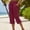 Wine-b, variant on XinghaiYIDE Womens Capri Pants Casual Summer Stretch Linen Button Elastic Waist Straight Pants