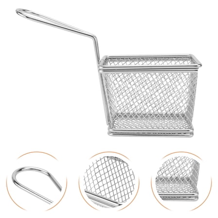 WINOMO Commercial Fryer Basket Frying Basket 1Set Silver