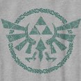 thumbnail image 2 of Boy's Nintendo The Legend of Zelda: Tears of the Kingdom Green Hyrule Crest Graphic Tee Athletic Heather Large, 2 of 5