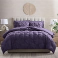 thumbnail image 4 of LammaLoe Queen Comforter Set, 7 Piece Bed In A Bag Pintuck Bedding Sets, Purple, 4 of 4