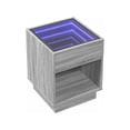 thumbnail image 2 of Mesa auxiliar cuadrada gris Haifa con luz LED decorativa efecto infinito para sala o recamara, 2 of 7