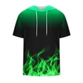 thumbnail image 3 of UVEASISHA Mens Light Weight Short Sleeve Hoodie for Men 3D Flame Print Workout Gym Sweatshirt Muscle Fit Fashion Athletic Hoodies Pullover Hooded T-Shirts 2025 Green, 3 of 4