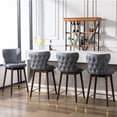 thumbnail image 4 of Syngar Modern Upholstered Curved Thickened Faux Leather Mid-Back Bar Stools, Blue (Set of 2), 4 of 11