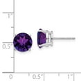 thumbnail image 4 of Auriga Fine Jewelry 14K White Gold Amethyst Stud Earrings for Women (L- 0.32 inch, W- 0.32 inch), 4 of 6