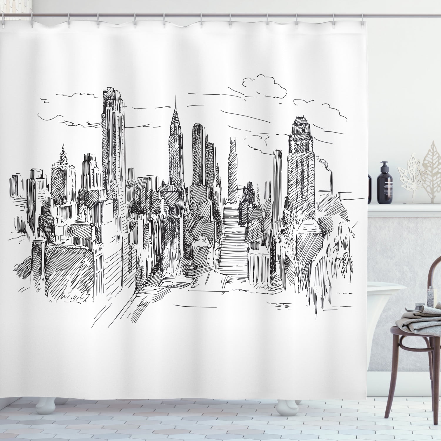 bird city Background Funny Shower Curtain Shower Curtain for Bathroom Print Polyester Waterproof Shower Curtains 36W X 72L Inch