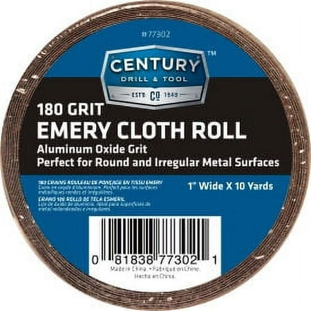 UPC: 0081838773021 | Century Drill 77302 Emery Cloth Shop Roll 10 Yards 1  Wide 180 Grit