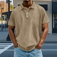 thumbnail image 3 of LODIENY Men's Polo Shirts Collared Short Sleeve Distressed Washed Button T-Shirt Athletic Golf Shirts Casual Vintage Basic Workout Tee Tops Khaki XXXXXL, 3 of 7