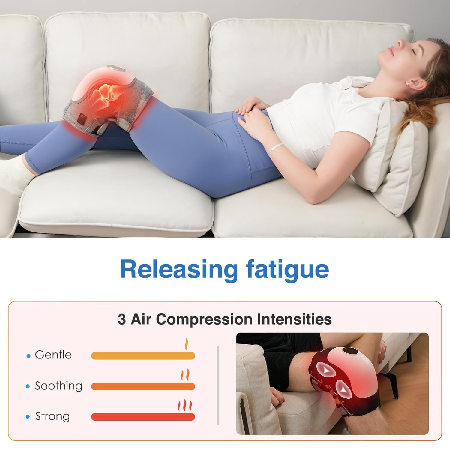 3 in 1 Foot Massager, Rechargeable Ankle and Heel Massager, Foot Massagers for Pain Relief and Blood Circulation, Portable Cordless Therapy Device with 3 Levels Vibration & 3 Heat Settings, 1 Pack