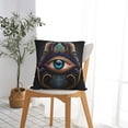 thumbnail image 5 of Fatima Hamsa Hand Evil Eye Ornaments Pillow Cover Decorative Throw Pillowcase Soft Cushion Covers Bed Sofa Couch 22x22, 5 of 6