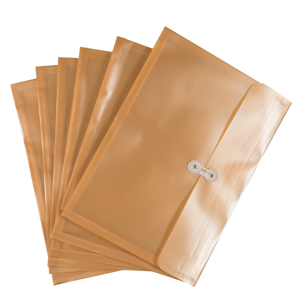 JAM Paper Plastic 9.75" x 14.5", Gold Pearl, 12 Per Pack