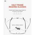 thumbnail image 3 of JOLISU 4 Pack Reading Glasses Men, Blue Light Blocking Computer Half Frame Metal Readers Spring Hinge Eyeglasses, 3 of 6