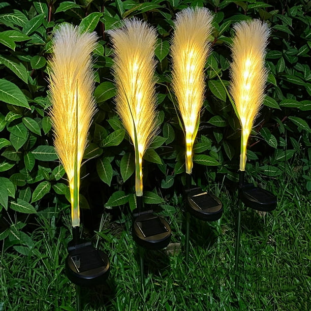 Solar Phragmites Ground Light Lámpara de césped simulada para Home Garden (F)