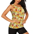 thumbnail image 2 of Salouo Bees Honeycomb Jars Of Honey Flowers Pattern Workout Tank Tops for Women,Gym Exercise Sleeveless Running Loose Athletic Top Fit Yoga Tops Active Shirts-X-Large, 2 of 7