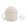 thumbnail image 2 of Ramen Cooker, Microwave Ramen Bowl Set with Chopsticks Spoon Ramen Noodle Bowl Instant Cooking for College Dorm Room Essentials, Dishwasher-Safe, BPA-Free (Beige), 2 of 7
