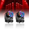 thumbnail image 2 of 2Pcs LED Wash 19X40W Big Bees Eyes Zoom Moving Head Light With 1 Flycase For Bar Disco Nightclub Stage Effect Light, 2 of 10