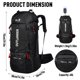 thumbnail image 5 of M Buder Mochila de Senderismo 60L Impermeable Ligera para Camping Viaje Hombres Mujeres Compartimento Zapatos Funda Lluvia Verde (75 cm / 29.5 in), 5 of 8