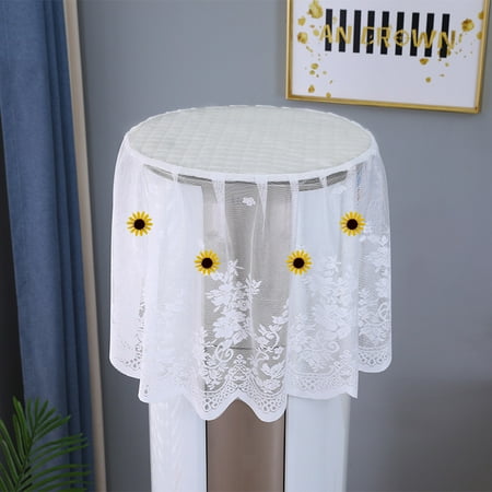 

Namzi-b 1 small fresh yellow sunflower style lace embroidered air conditioner dust cover decoration cylindrical air conditioner dust cover diameter 40cm