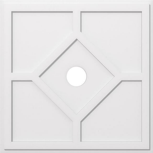 Ekena Millwork CMP38EY-05000 38 in. OD x 5 in. ID Square Embry Architectural Grade PVC Contemporary Ceiling Medallion