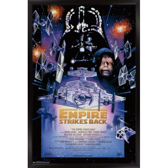 Star Wars: The Empire Strikes Back - One Sheet 2 Wall Poster, 14.725" x 22.375", Framed