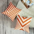 thumbnail image 3 of Throw Pillow Covers Home Decor Set of 4 Orange Stripe Geometric Vintage Retro Contemporary Pillow Cases Decorative 18 x 18 Inches Outdoor Cushion Couch Sofa Pillowcases, 3 of 6