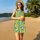 thumbnail image 3 of Balery Lemon Vestidos de verano para mujer con estampado: vestido holgado sin mangas, vestido playero informal y cómodo para días calurosos., 3 of 7