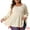 Beige, variant on DARING DIVA Women's Plus Blouses Scoop Neck Ruffle Hem Peplum Knit Top 3X Black