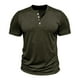 thumbnail image 4 of Camisas Elvqul Hombre Playa sin Estampado Manga Corta Cuello Mao Verde del Ejército Abotonada, 4 of 8