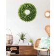 thumbnail image 6 of 18 Inch Spring Wreaths Boxwood Wreath for Front Door Artificial Green Wreath for Farmhouse Wedding Porch Wall Outdoor Indoor Decorations, 6 of 7