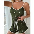 thumbnail image 4 of Conjuntos de pijamas con estampado romántico para mujer, ropa de dormir Sexy de moda coreana para dormir, Pijama corto sin mangas, traje para casa de verano, 4 of 5