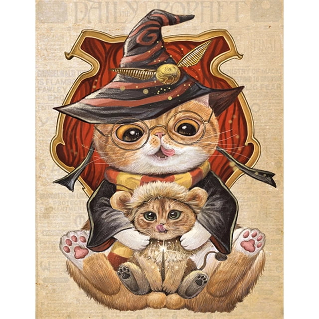 Taladro de diamante Harry Potter Academia Gatito 5D Pintura de bricolaje Arte redondo completo (G1062) FLhrweasw Nuevo