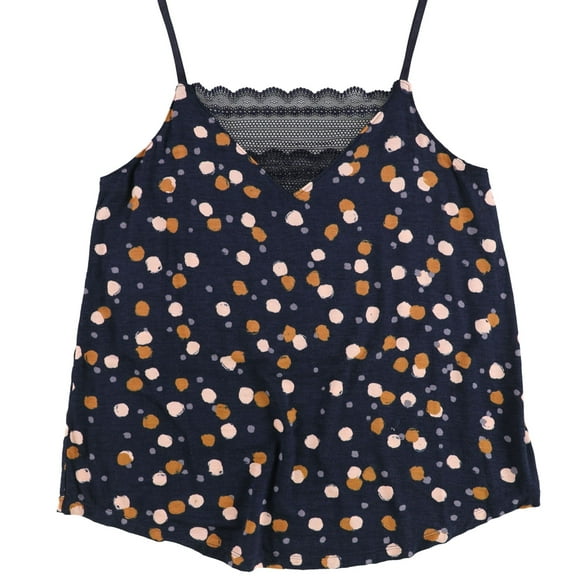 P.J. Salvage Womens Mesh Inserts Pajama Sleep Cami Tank Top, Blue, Medium