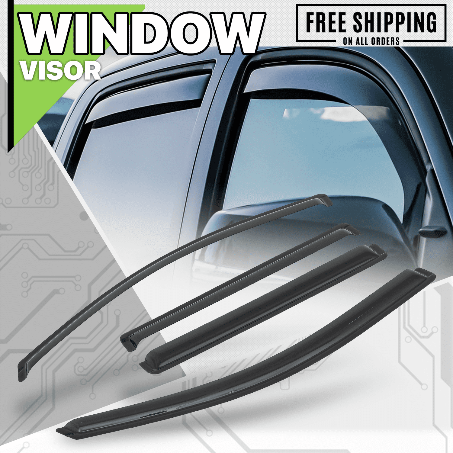Magshion 4Pcs Smoke Window Visor Sun Guard Vent Wind Deflector for 15-16 Cadillac Escalade; 15-16 Chevy Tahoe; 15-16 Gmc Yukon