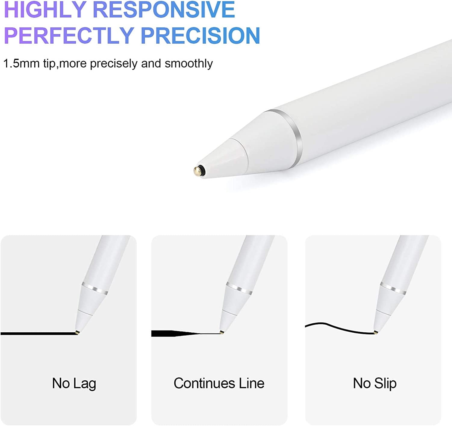 For iPhone 15/Pro/Max/Plus - Active Stylus Pen Digital Capacitive Touch Rechargeable Palm Rejection