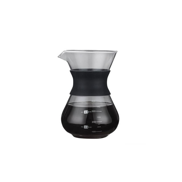 Cateissary Cafetera Percolador Superficie lisa Suministros de café Mango Diseño Utensilios de cocina Bote de agua de borocilicato Hervidor de Juegos de servir café y té 400ml