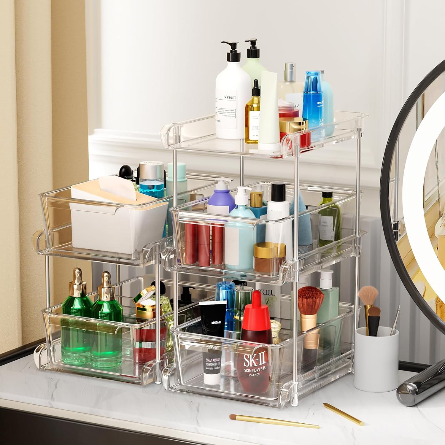 Light Luxury Makeup Storage Organizer, Bathroom Organizers And Storage, Storage  Bins For Vanity, Undersink, Cabinets, Pantry Organization And Storage - Temu
