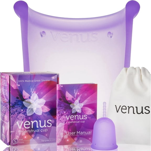 VENUS Menstrual Cup, BPA-Free & 100% Medical Grade Silicone Period Cup, Small, 1-Pack